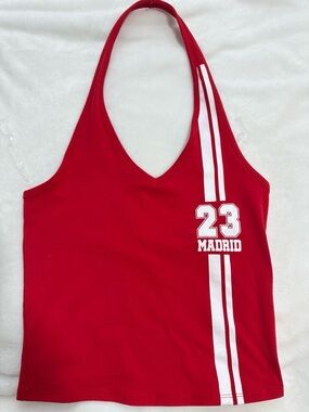 Red Madrid 23 Halter Tank Top